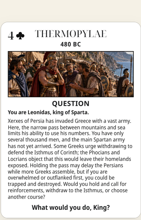 Thermopylae sample card