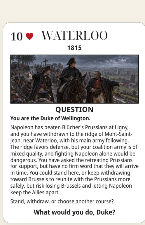 Waterloo sample card